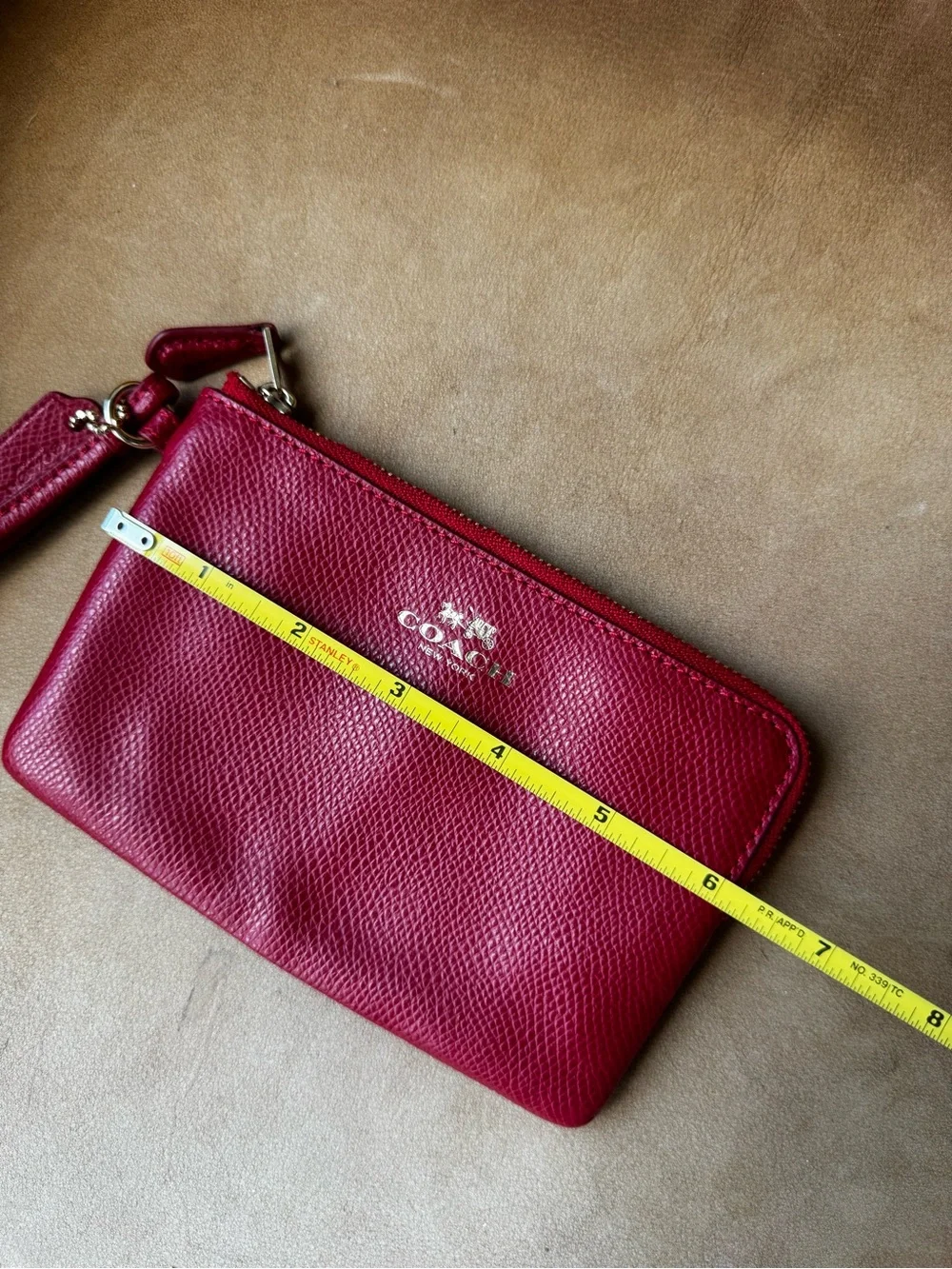 Coach Red Leather Wristlet